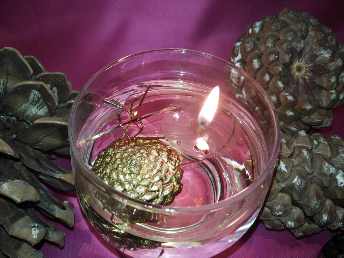 velas de aceite navideña